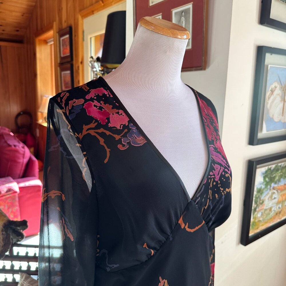 ICE Y2K Vintage Black Red Floral Dress – 10 - Picture 3 of 8